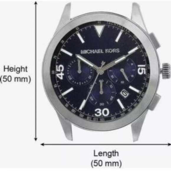 NWT MK GARETH SILVER BLUE CHRONOGRAPH MENS WATCH - Picture 3 of 5